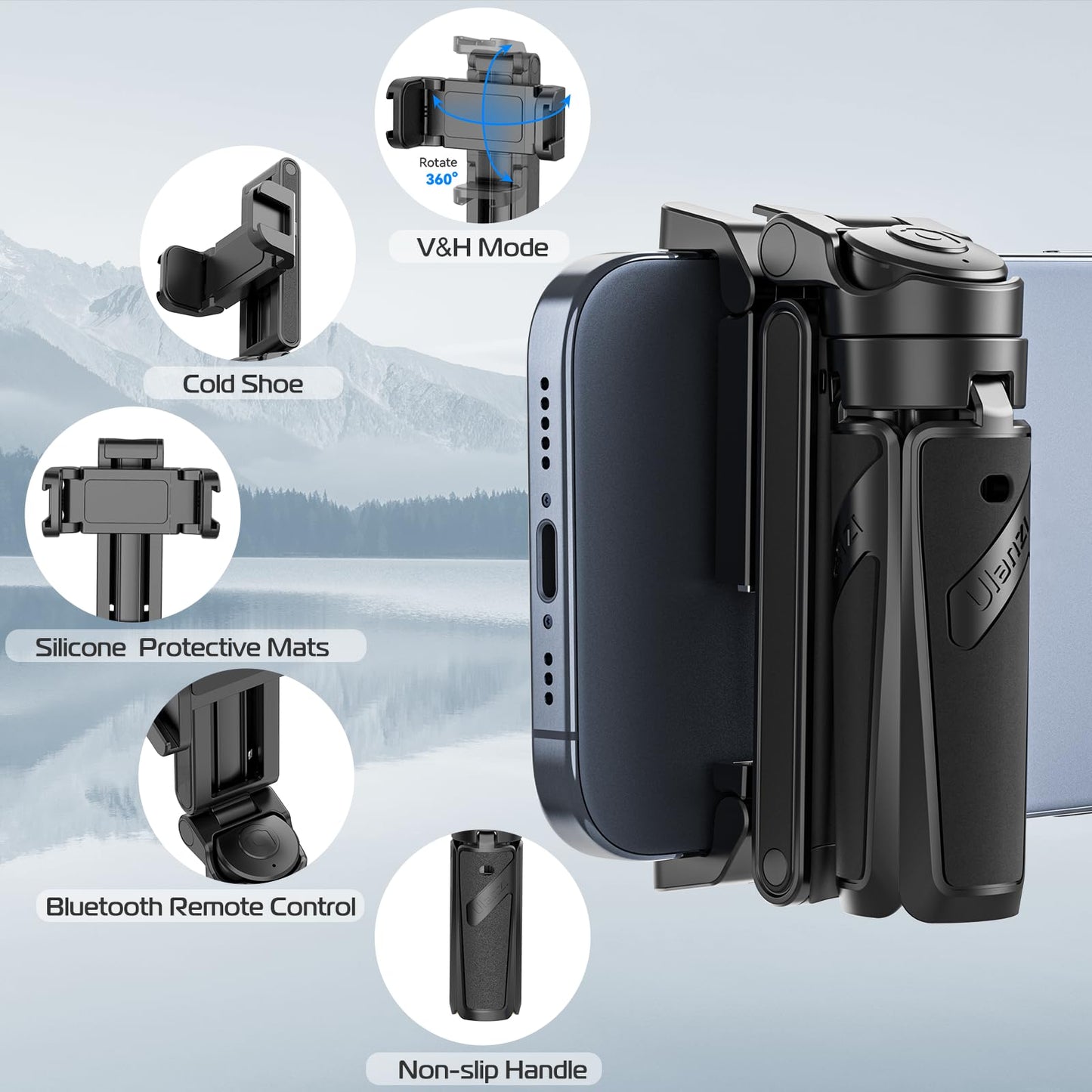 Extendable Grip Phone Tripod with Detachable Remote (Pocket Size)