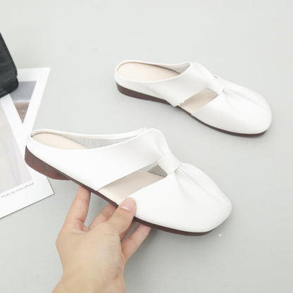 Plus-size Cut-Out Design Flat Mules