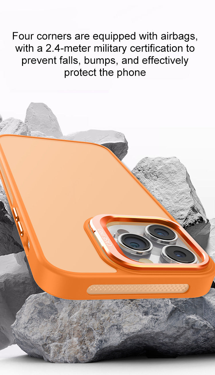 Translucent Frosted Metal Lens Frame Holder Mobile Phone Case