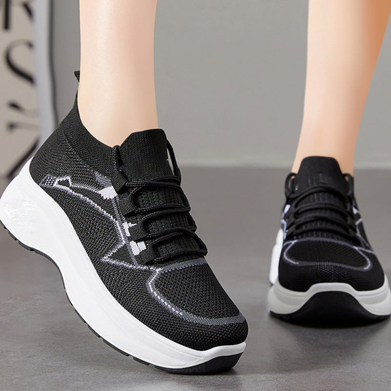 Women's Lace-Up Knit Sneakers