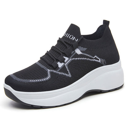 Women's Lace-Up Knit Sneakers