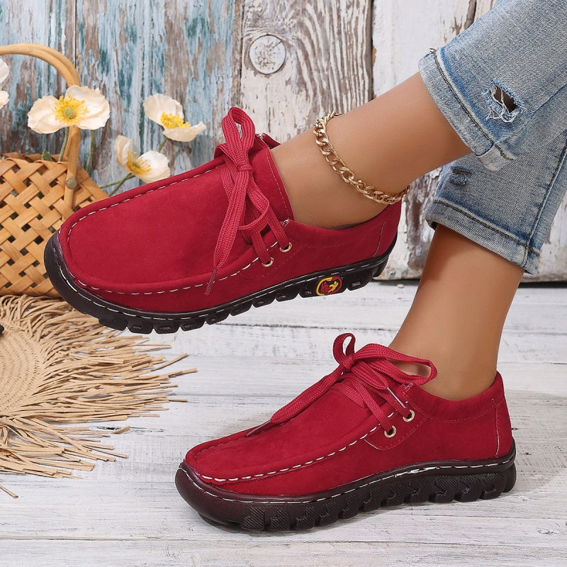 Women's Low Top Lace-up Stitching Flat Shoes 24-hour delivery from the US