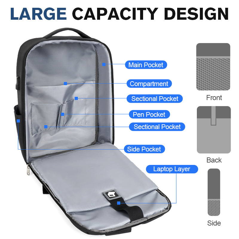 Large-Capacity Lightweight Hardshell Backpack